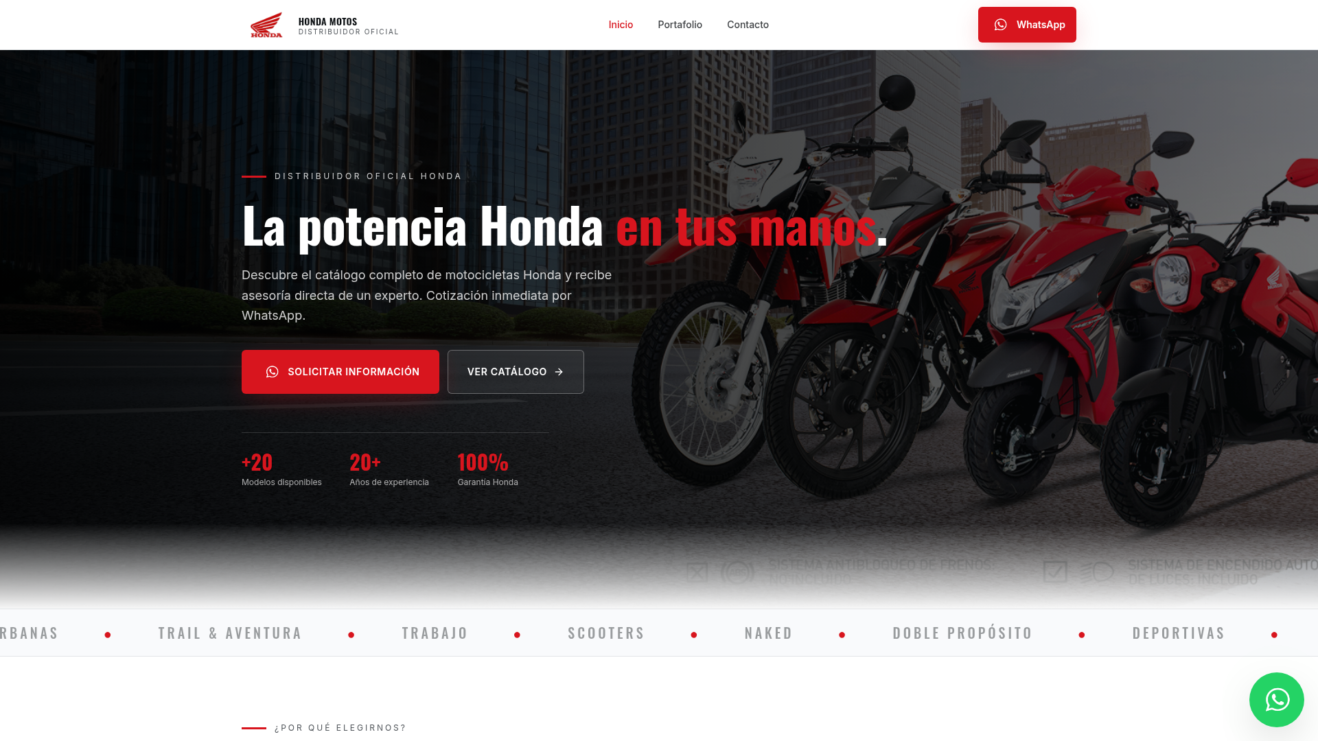 Honda Motos Colombia — Automotriz · Distribuidor oficial