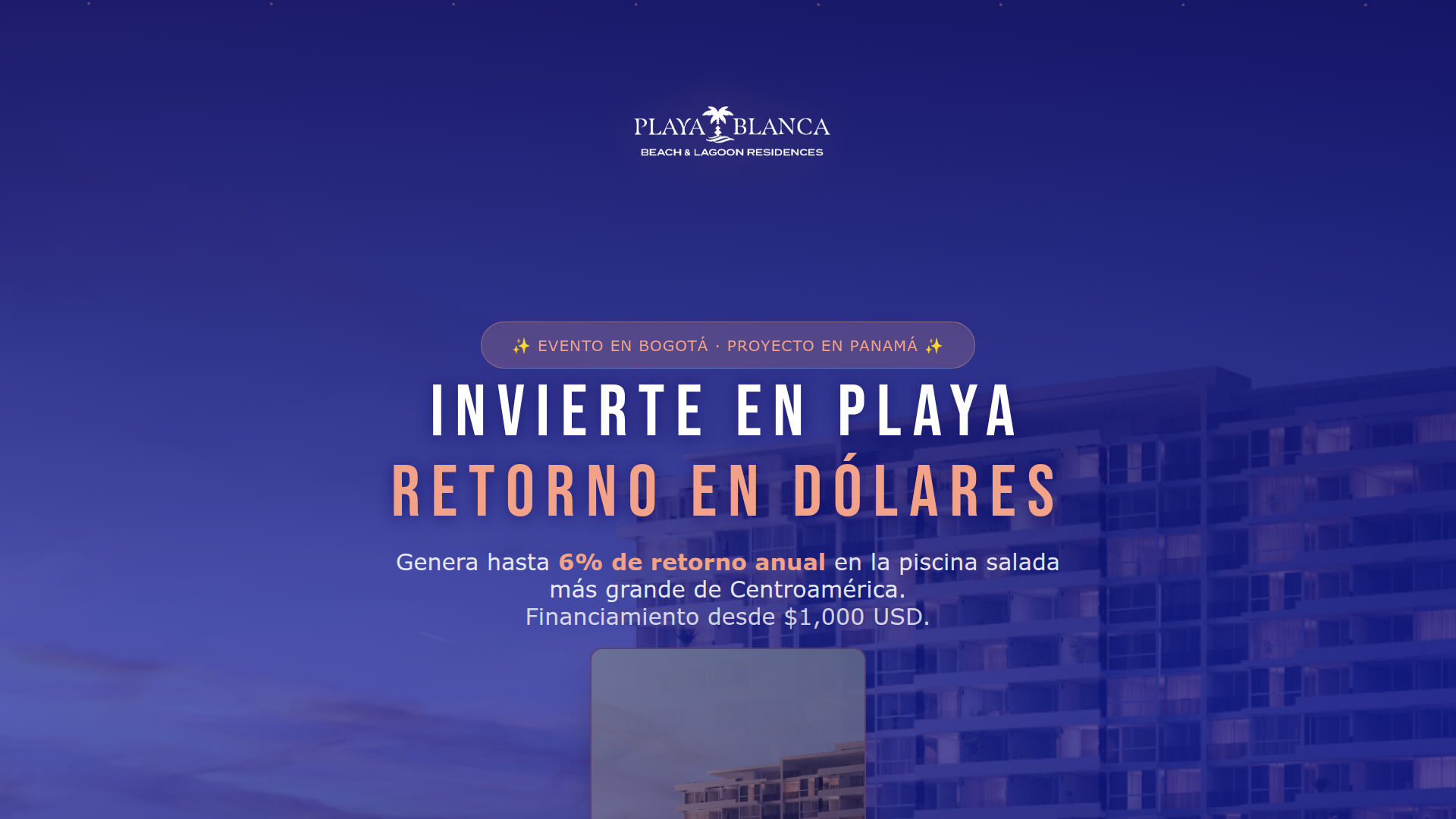 Playa Blanca Residences — Inmobiliaria · Inversión
